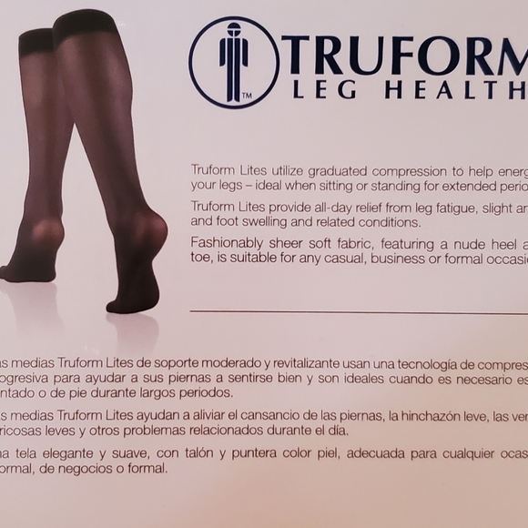 TruForm Compression Socks Leg health lites Knee Highs Compression socks 🖤 Black - Picture 4 of 5